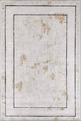 Creme Bordered Washable Rug - EA1365